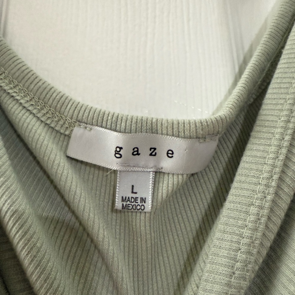 Gaze Light Green Ribbed Top - Picture 2 of 3